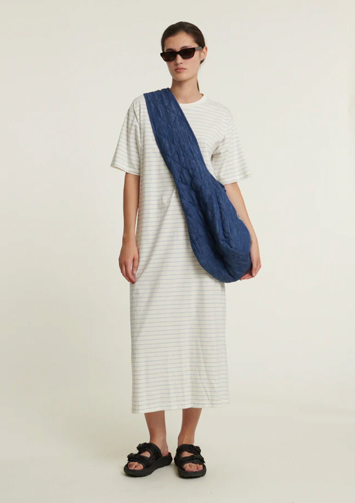 Basic Apparel Raja Striped Dress Dresses 758 Quiet harbor / Whisper white